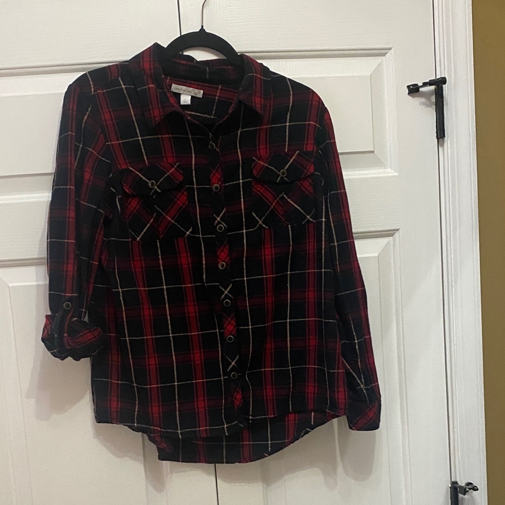 Westport Kids Red and Black Plaid Button Down Shirt